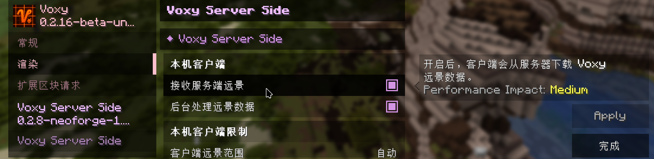 Voxy Server Side 设置
